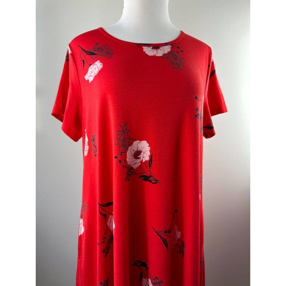 Lularoe Jessie Dress Pockets Scoop Neck Asian Floral Short Sleeve Plus Size 3XL - Picture 2 of 3